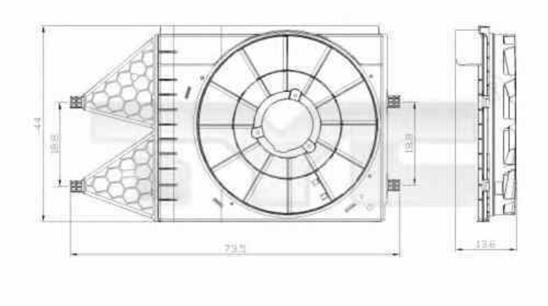 Suport ventilator SKODA FABIA TYC 837-0033-1