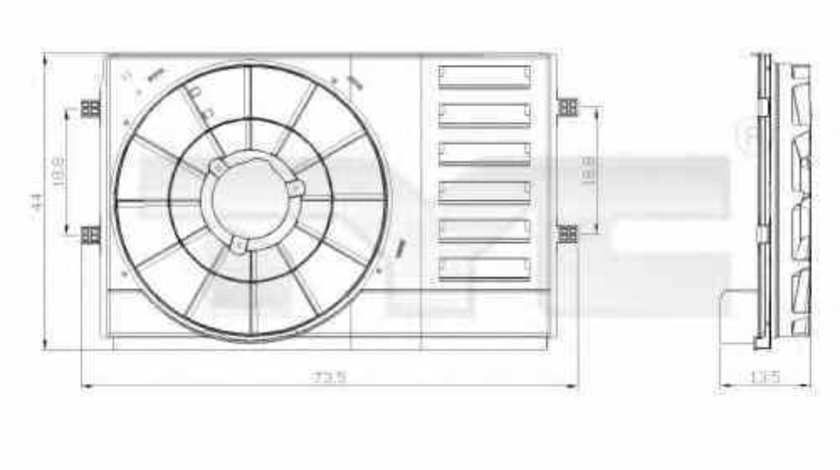 Suport ventilator SKODA FABIA TYC 837-0034-1