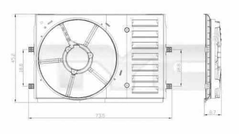 Suport ventilator SKODA FABIA TYC 837-0035-1