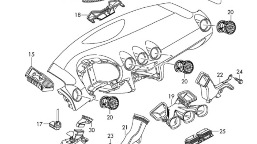 Suporti aeroterma Volkswagen Golf 6 (5K) Hatchback 2010 1.4 16V OEM 1K1819473H