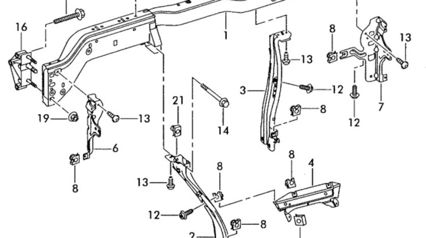 Suporti prindere traversa aeroterma Volkswagen Golf 6 (5K) Hatchback 2010 1.4 16V OEM 1K1857021|D