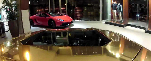 Surprize, surprize: Cinci Lamborghini-uri dau buzna intr-un mall din Miami