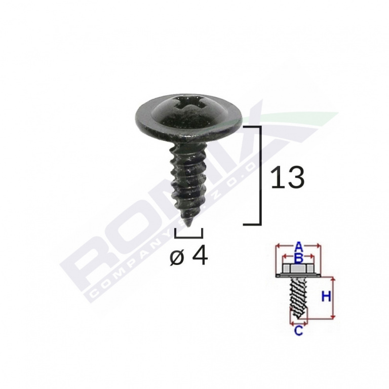 Surub Cu Cap Incrucisat Diametru 4mm Set 10 Buc Romix C60461-RMX