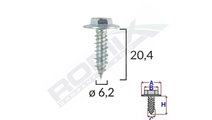 Surub cu saiba alfa romeo fiat 6.2x20.4mm set 10 b...