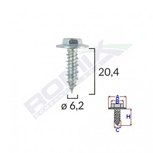 Surub Cu Saiba Alfa Romeo Fiat 6.2x20.4mm Set 10 Buc Romix 45188-RMX