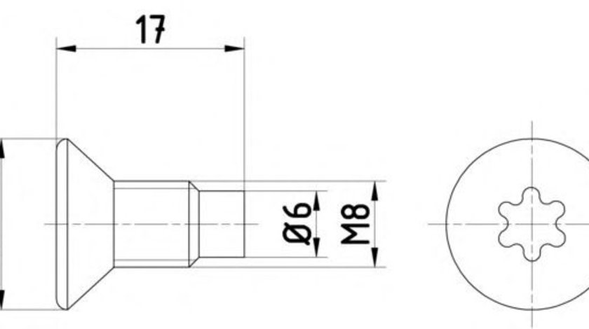 Surub, disc frana DACIA DUSTER Caroserie (2011 - 2016) HELLA 8DZ 355 209-041 piesa NOUA