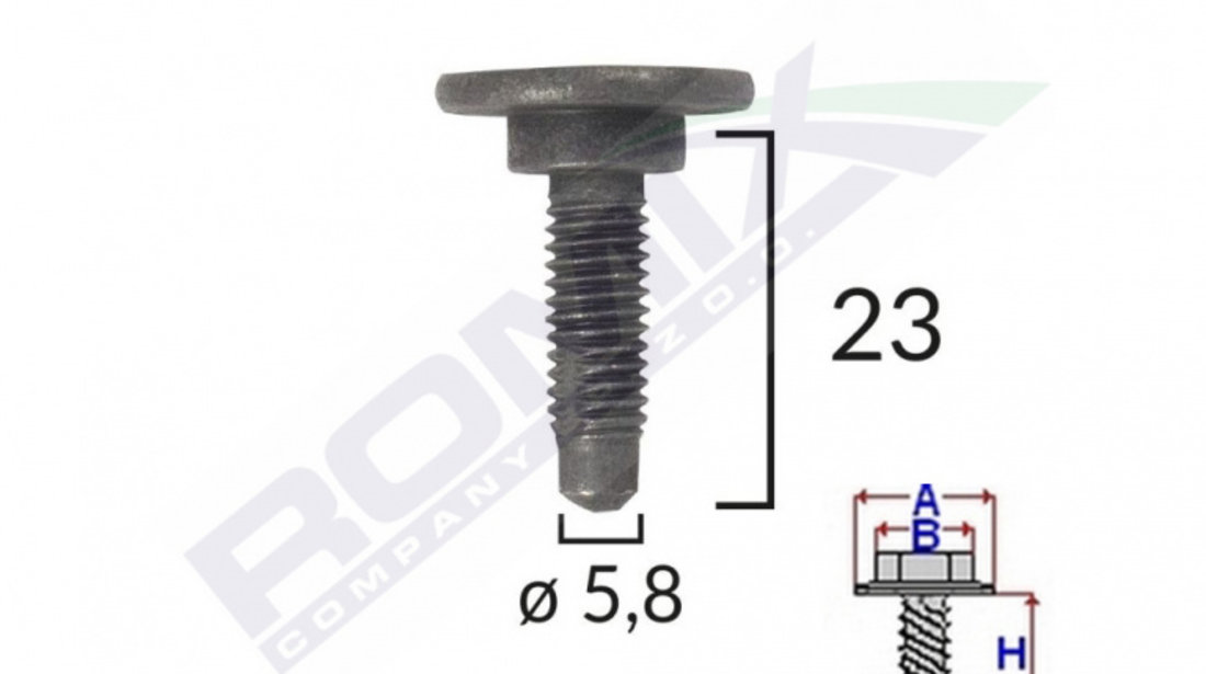 SURUB FIXARE ALFA ROMEO/FIAT/CITROEN 5.8X23MM - NEGRU SET 5 BUC