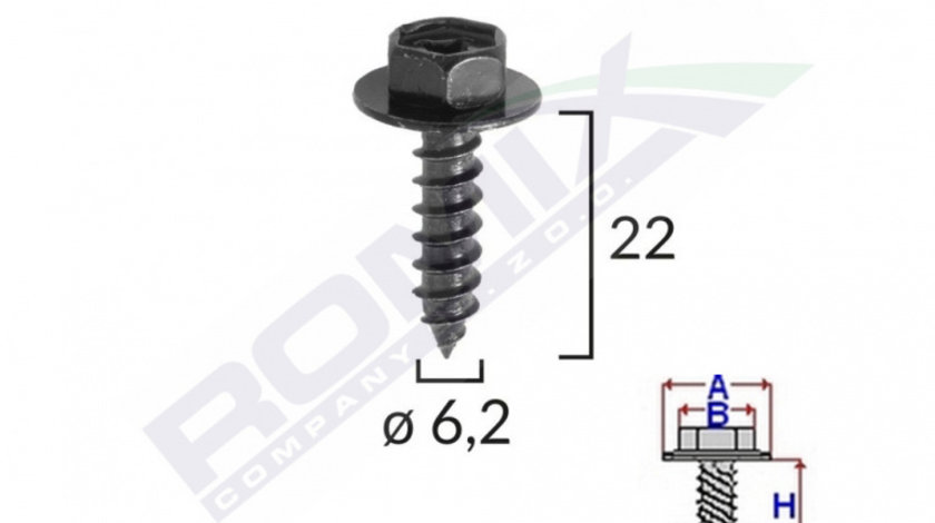 Surub Fixare Elemente Motor Pentru Toyota 6.2x22mm Set 10 Buc Romix C60614-RMX