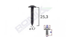 Surub fixare pentru alfa romeo/fiat 4.7x25.3mm - n...