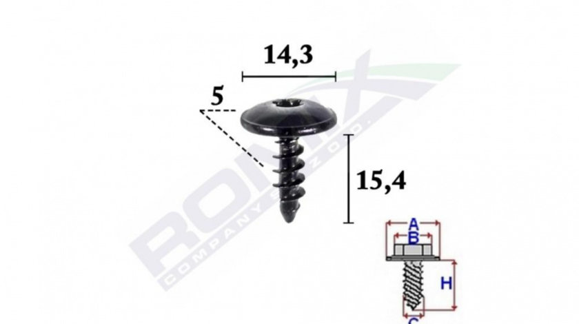 Surub fixare pentru audi,vw, skoda5x15.4mm set 10 buc UNIVERSAL Universal #6 C70510-RMX