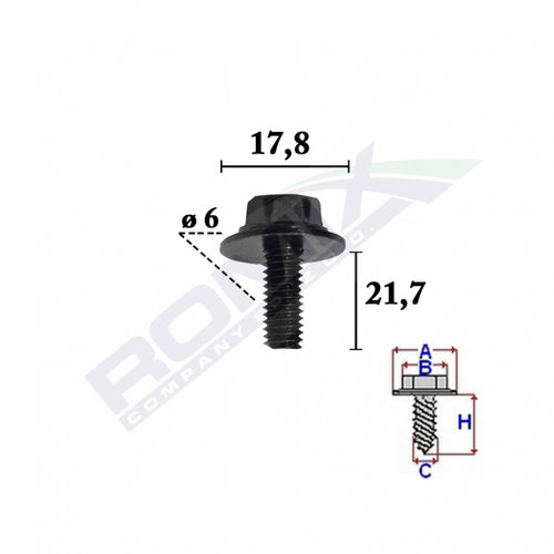 Surub Fixare Pentru Mazda6x21.7mm Set 10 Buc Romix C70350-RMX