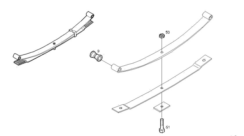 Surub+piulita centru bulon arc lamelar punte spate Iveco Daily IV IVECO OE 42541567