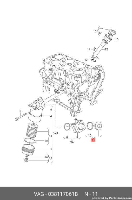 Surub termoflot Audi A4 B8 2.0 TDI CAG Sedan 2009 OEM 038117061B