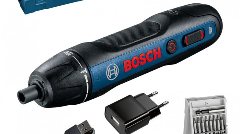 Surubelnita Electrica Pe Acumulator Bosch GO Professional 06019H2101, 3.6V, 5 Nm, L-Boxx MINI, Set 25 Biti 0 601 9H2 101