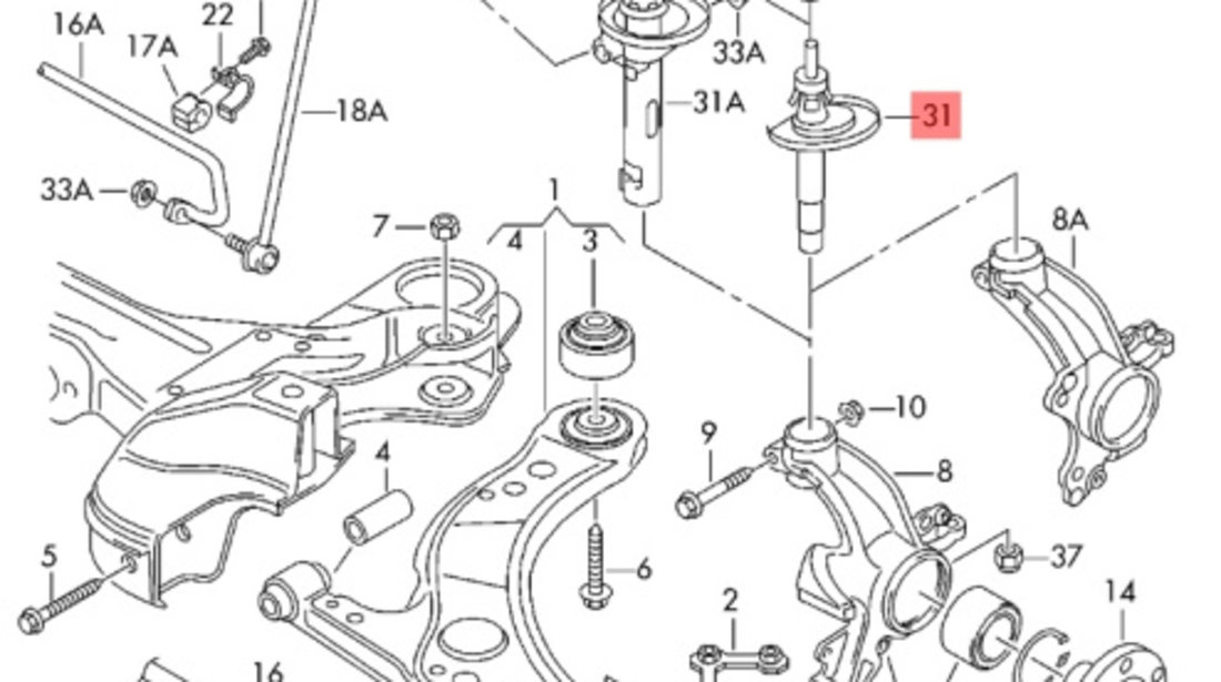 Suspensie completa fata si spate Seat Leon (1M1) Hatchback 2001 1.6 16v AUS SEAT LEON (1M1) [ 1999 - 2006 ] OEM 1J0413031CP