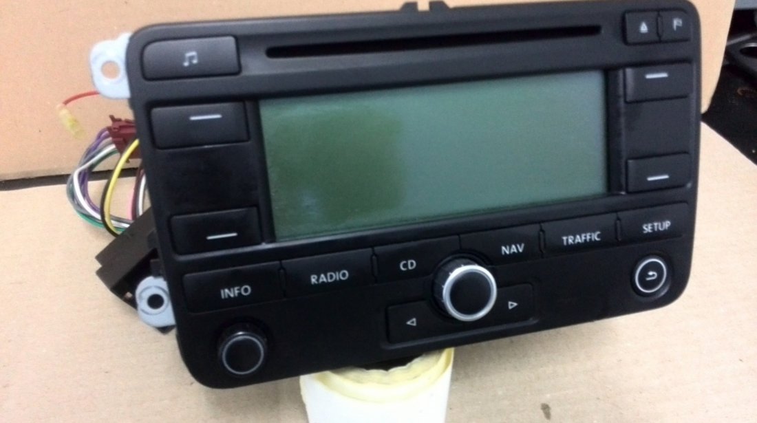 T1006 RADIO CD GPS MP3 NAVIGATIE VW TOURAN GOLF 5 6 PASSAT B6 JETTA + CABLU FIRE ANTENA RNS300