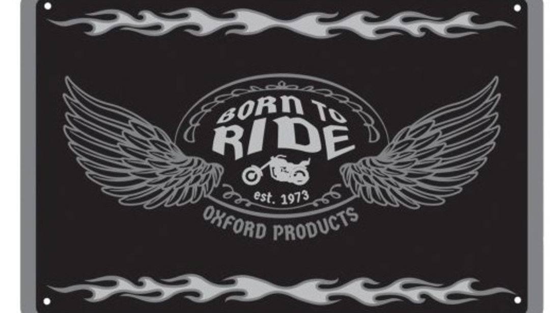 Tablita Ornamentala &quot;Born To Ride&quot; Moto Negru Oxford OX371