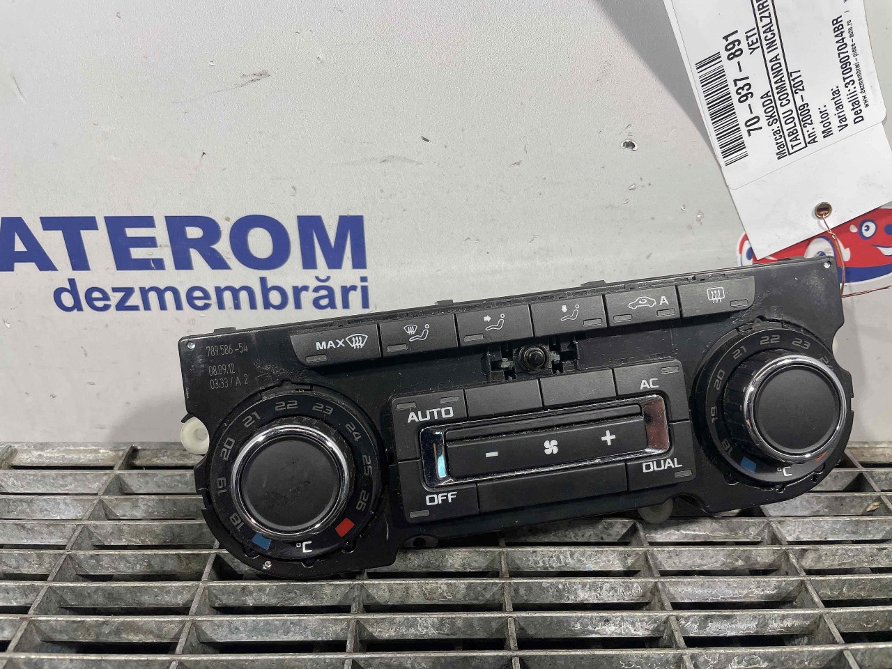 TABLOU COMANDA INCALZIRE SKODA YETI YETI - - (2009 2017)