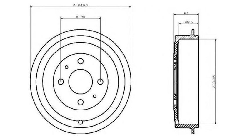 Tambur frana Alfa Romeo 145 (1994-2001) [930] #2 0986477109