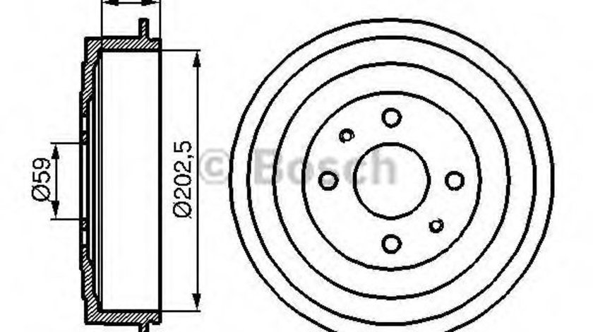 Tambur frana ALFA ROMEO 145 (930) (1994 - 2001) BOSCH 0 986 477 109 piesa NOUA