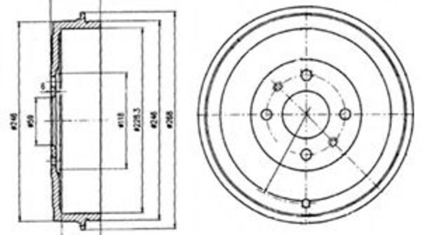 Tambur frana ALFA ROMEO 145 (930) (1994 - 2001) DELPHI BF379 piesa NOUA