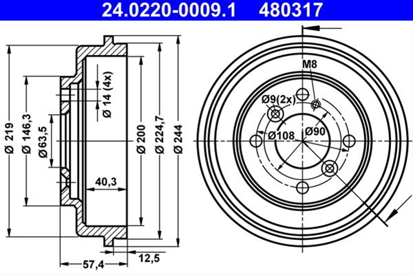 Tambur Frana Ate Ford 24.0220-0009.1