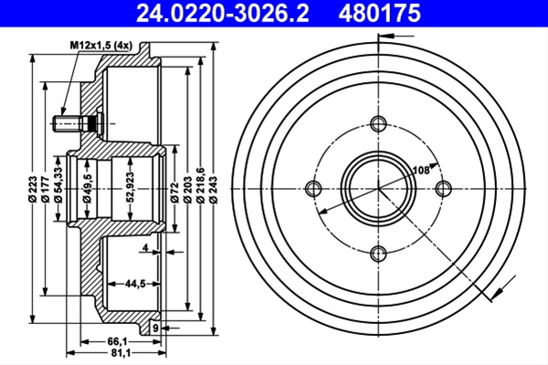 Tambur Frana Ate Ford 24.0220-3026.2