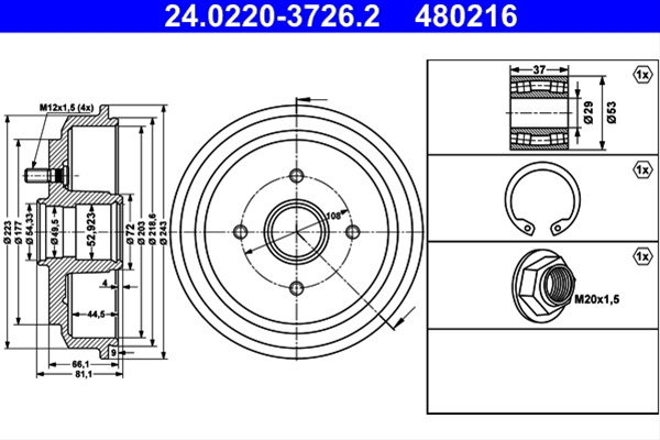 Tambur Frana Ate Ford 24.0220-3726.2