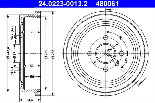 Tambur Frana Ate Opel 24.0223-0013.2