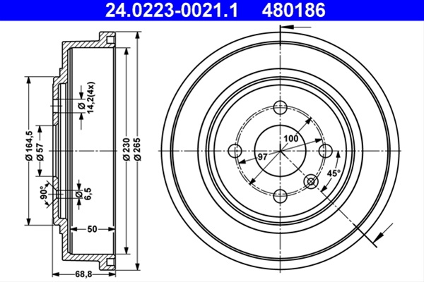 Tambur Frana Ate Opel 24.0223-0021.1