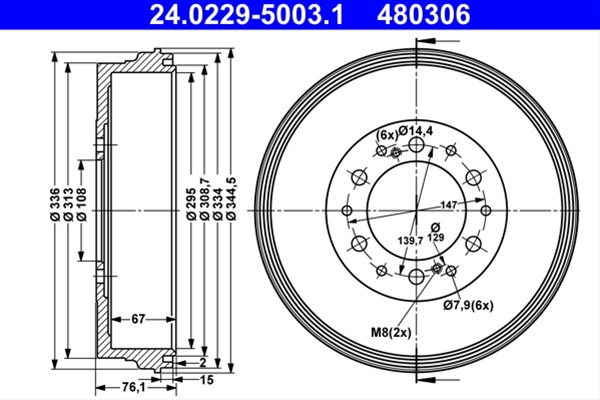 Tambur Frana Ate Toyota 24.0229-5003.1