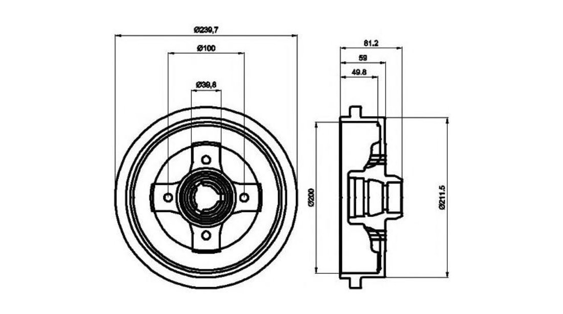 Tambur frana Audi AUDI 80 (80, 82, B1) 1972-1978 #2 0986477041