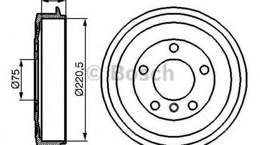 Tambur frana BMW Seria 3 Cabriolet (E36) (1993 - 1999) BOSCH 0 986 477 043 piesa NOUA