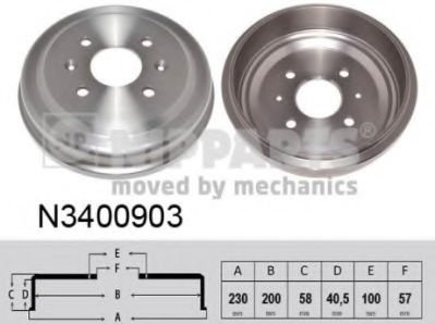 Tambur frana CHEVROLET AVEO Limuzina (T250, T255) (2005 - 2016) NIPPARTS N3400903 piesa NOUA