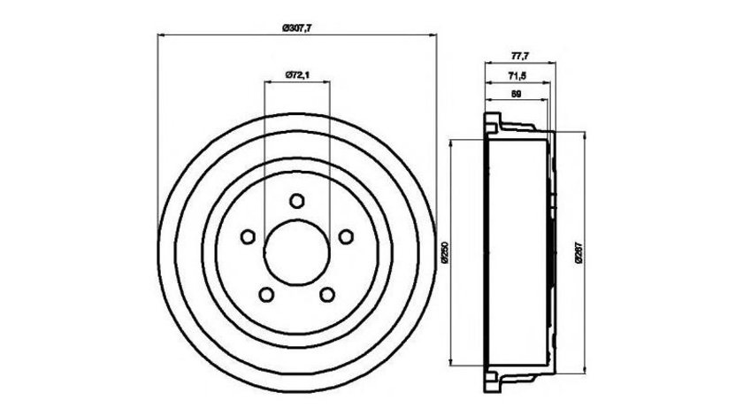 Tambur frana Chrysler GRAND VOYAGER V (RT) 2007-2016 #2 14774710