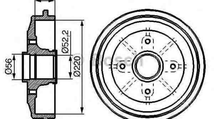 Tambur frana CITROËN C3 I (FC_) BOSCH 0 986 477 151