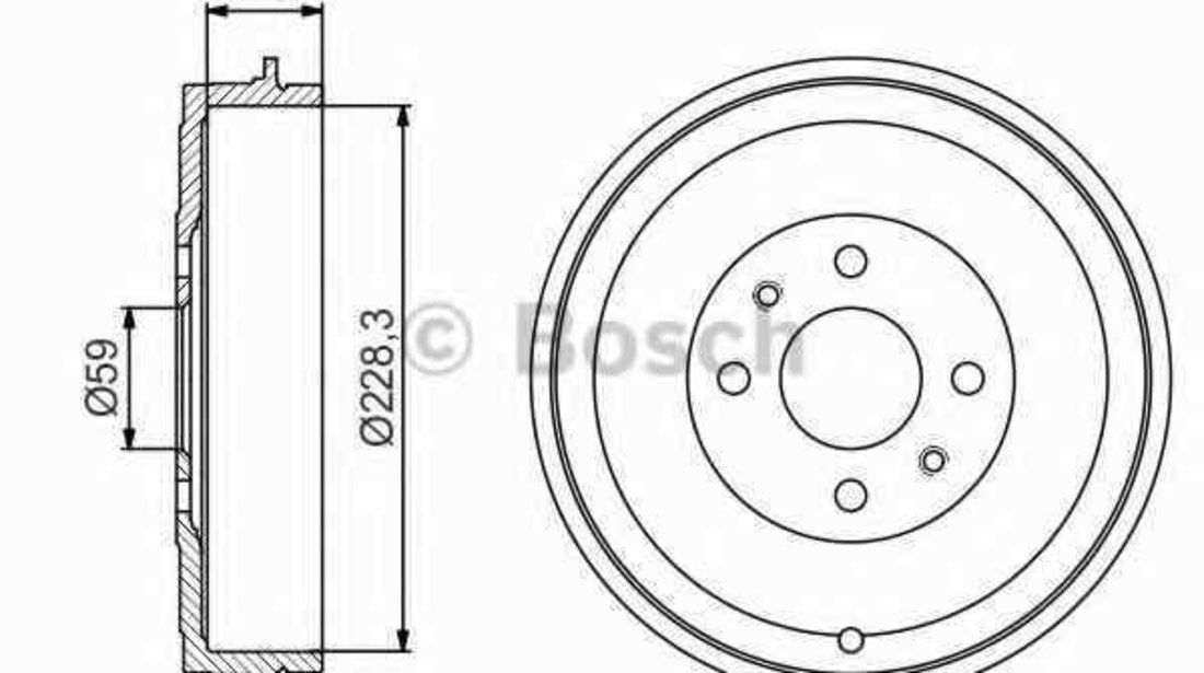 Tambur frana CITROËN NEMO caroserie AA BOSCH 0 986 477 212