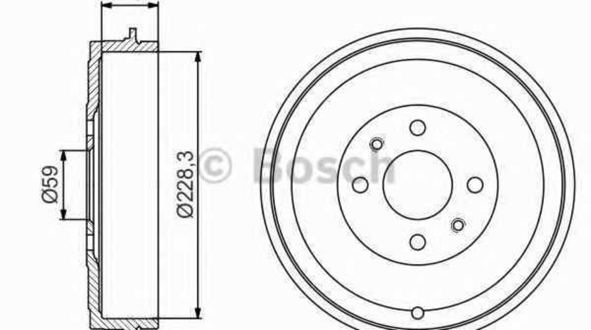 Tambur frana CITROËN NEMO combi BOSCH 0 986 477 212