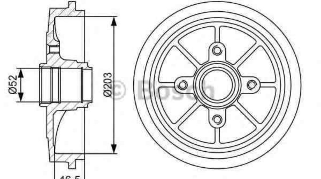 Tambur frana CITROËN XSARA (N1) BOSCH 0 986 477 126