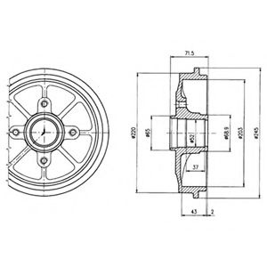Tambur frana CITROEN C3 I (FC) (2002 - 2016) DELPHI BF484 piesa NOUA