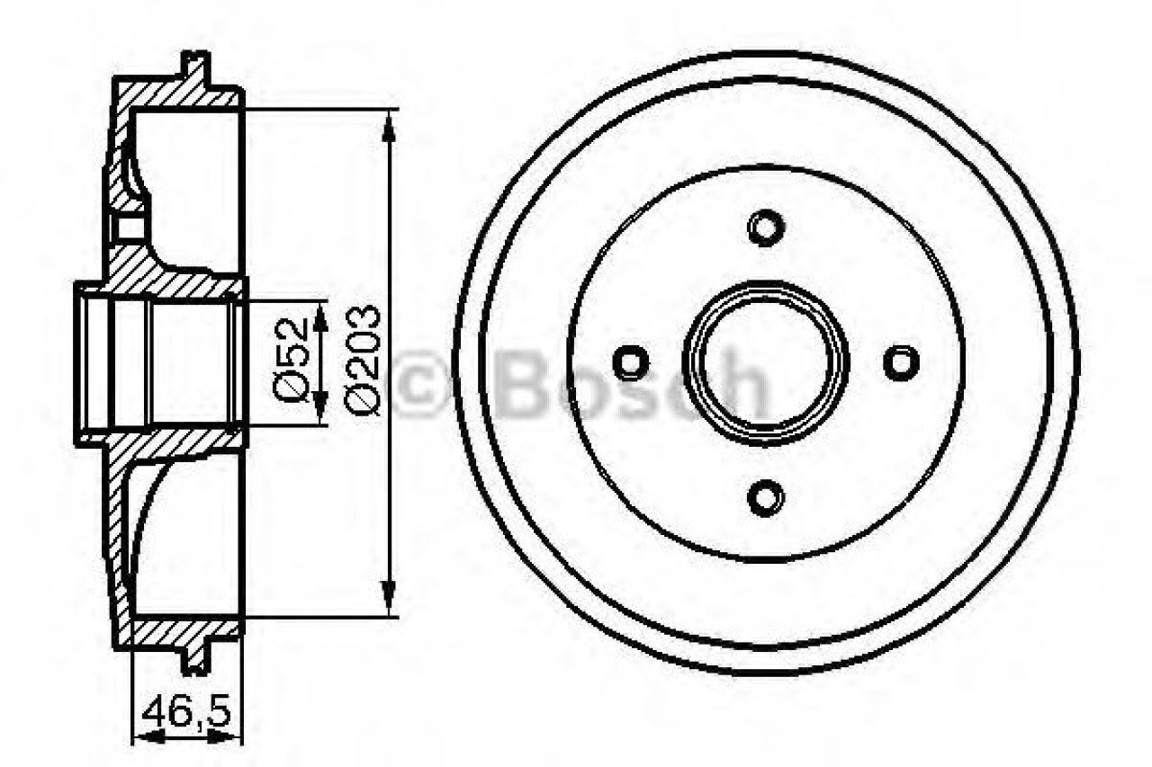 Tambur frana CITROEN SAXO (S0, S1) (1996 - 2004) BOSCH 0 986 477 124 piesa NOUA