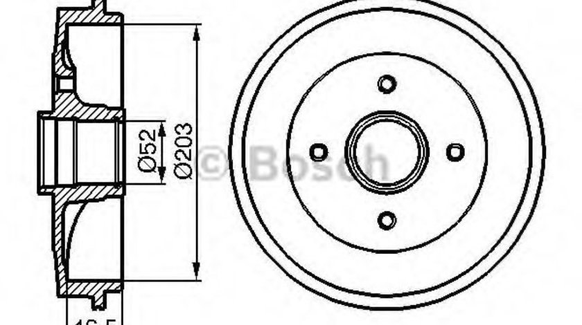 Tambur frana CITROEN SAXO (S0, S1) (1996 - 2004) BOSCH 0 986 477 124 piesa NOUA