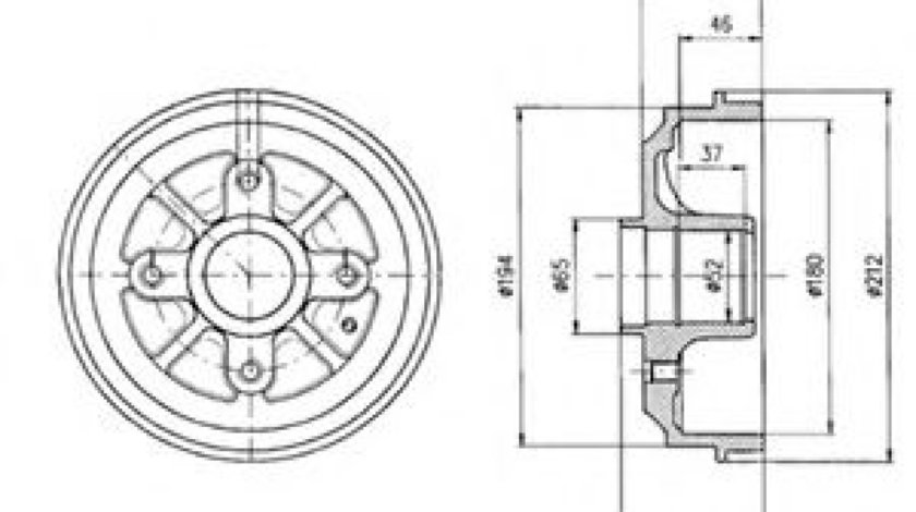 Tambur frana CITROEN SAXO (S0, S1) (1996 - 2004) DELPHI BF324 piesa NOUA