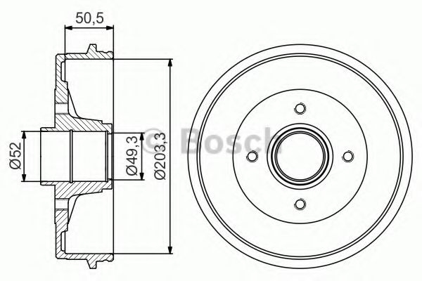 Tambur frana DACIA LOGAN (LS) (2004 - 2016) BOSCH 0 986 477 211 piesa NOUA