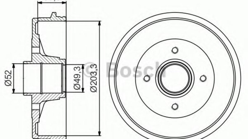 Tambur frana DACIA LOGAN (LS) (2004 - 2016) BOSCH 0 986 477 210 piesa NOUA