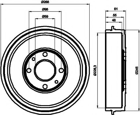 Tambur frana FIAT ALBEA (172) (2007 - 2016) TEXTAR 94014000 piesa NOUA