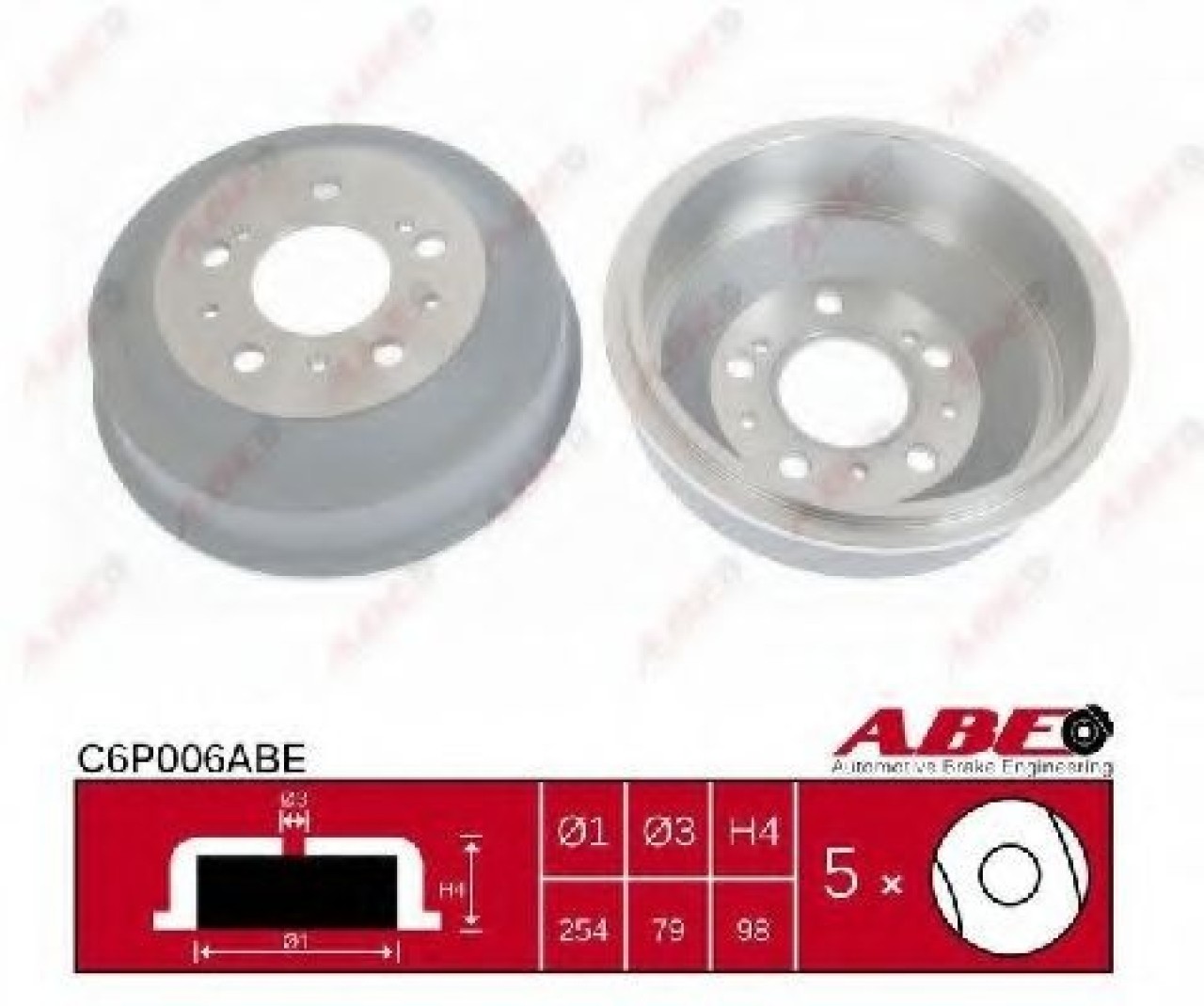 Tambur frana FIAT DUCATO bus (230) (1994 - 2002) ABE C6P006ABE piesa NOUA