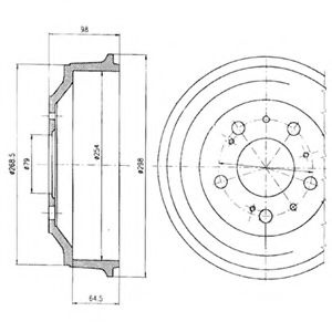 Tambur frana FIAT DUCATO platou / sasiu (230) (1994 - 2002) DELPHI BF327 piesa NOUA