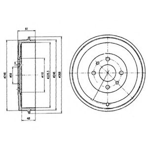 Tambur frana FIAT FIORINO Caroserie (146) (1988 - 2016) DELPHI BF379 piesa NOUA