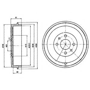 Tambur frana FIAT FIORINO Caroserie (146) (1988 - 2016) DELPHI BF379 piesa NOUA